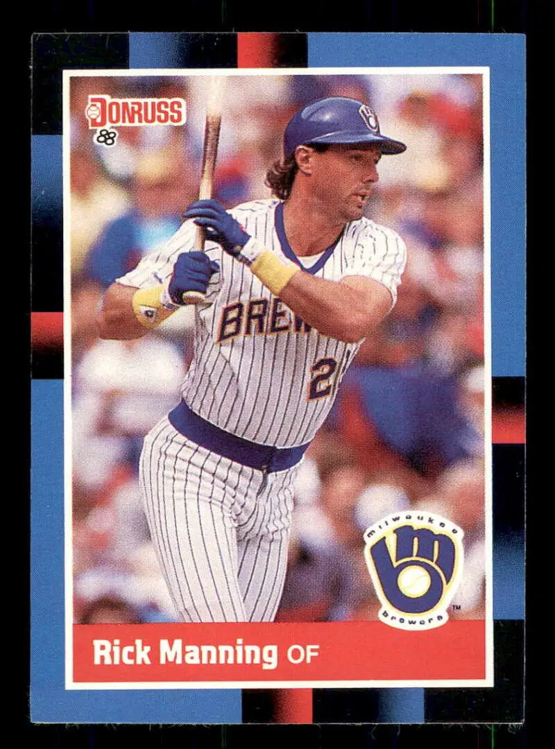 1988 Donruss #486 Rick Manning NM-MT Milwaukee Brewers Baseball Card - Baseball Card Single