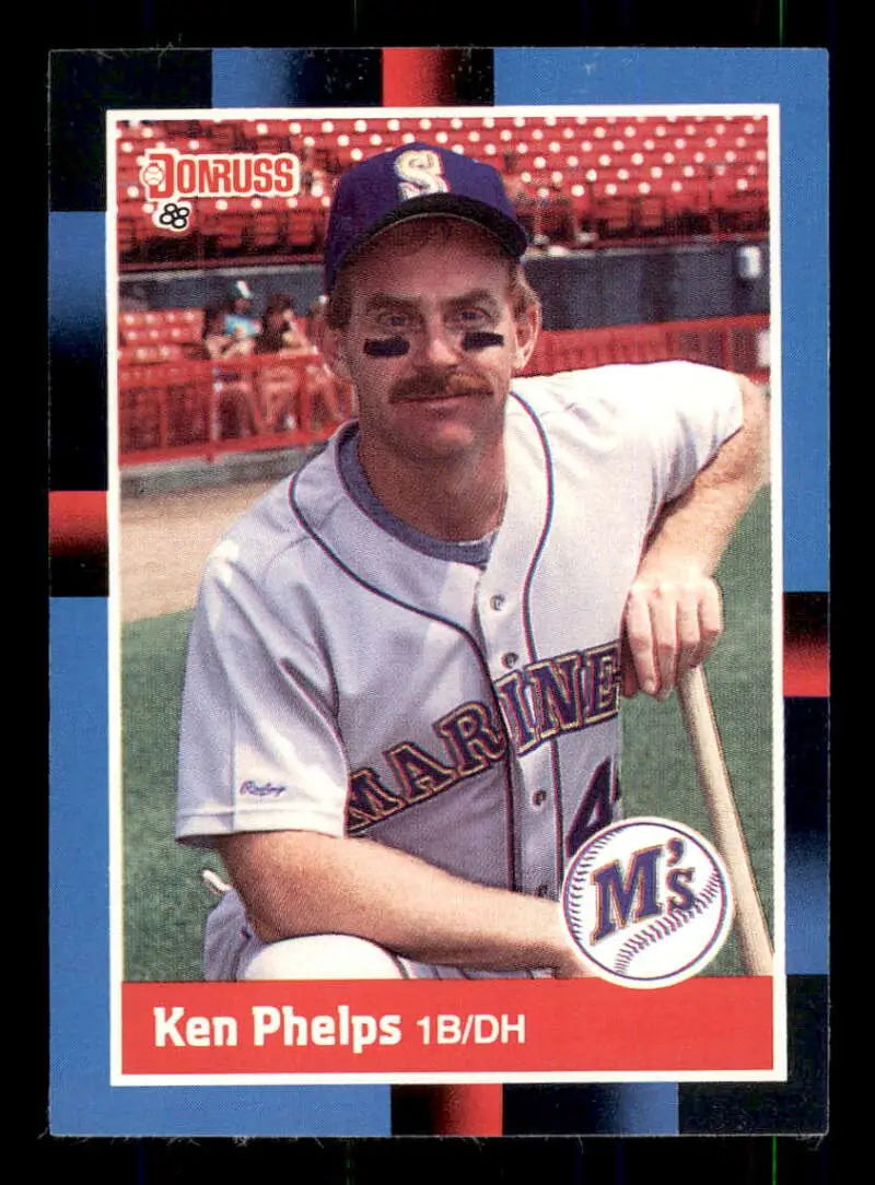 1988 Donruss #489 Ken Phelps NM-MT Seattle Mariners Baseball Card - Baseball Card Single
