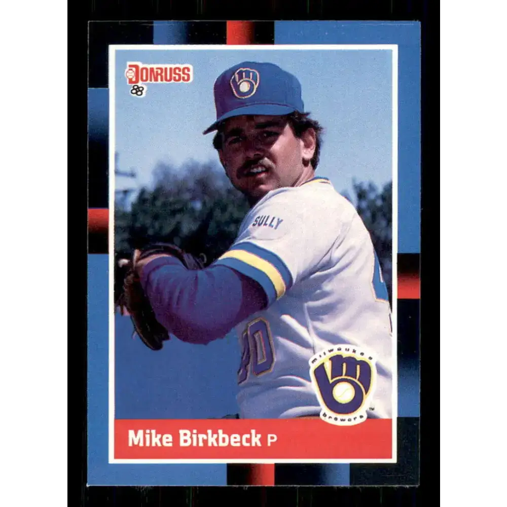 1988 Donruss #49 Mike Birkbeck EX Milwaukee Brewers Baseball Card
