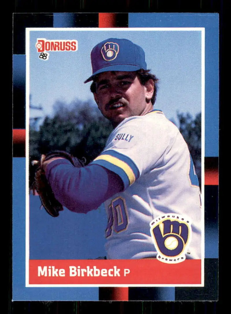 1988 Donruss #49 Mike Birkbeck NM-MT Milwaukee Brewers Baseball Card - Baseball Card Single