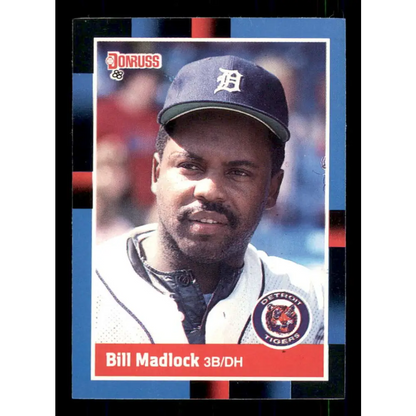 1988 Donruss #496 Bill Madlock EX Detroit Tigers Baseball Card Image 1
