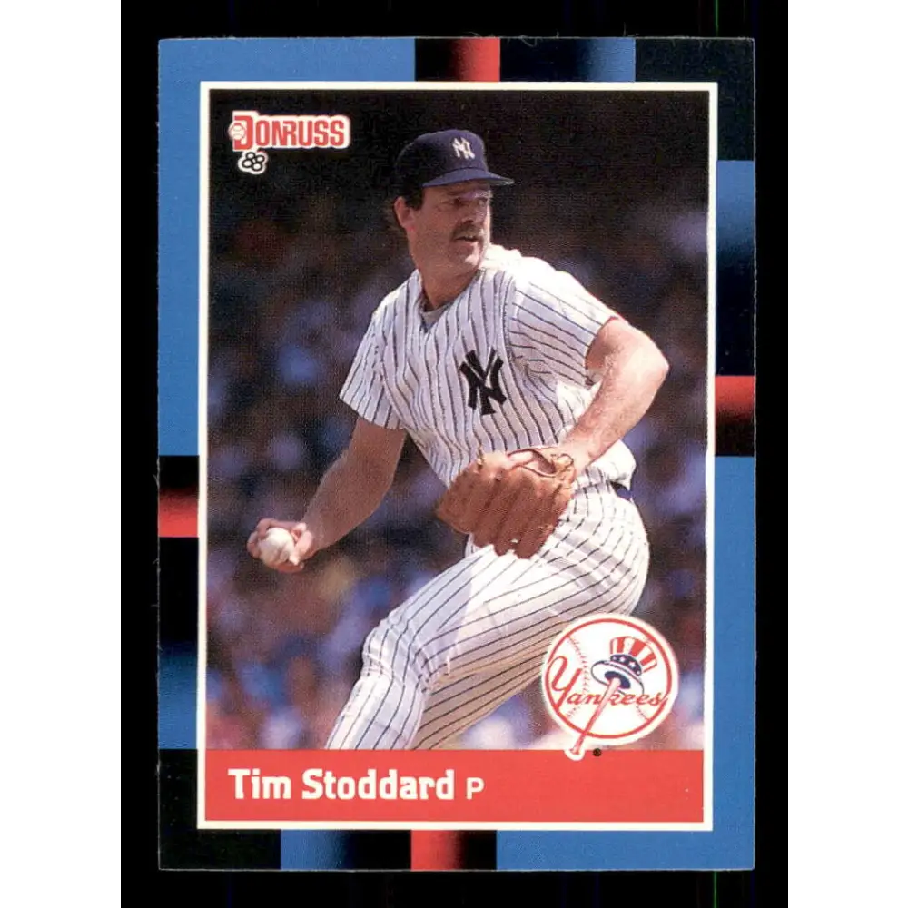 1988 Donruss #497 Tim Stoddard EX New York Yankees Baseball Card Image 1