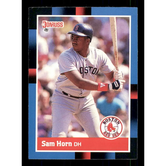 1988 Donruss #498 Sam Horn EX RC Rookie Boston Red Sox Baseball Card Image 1