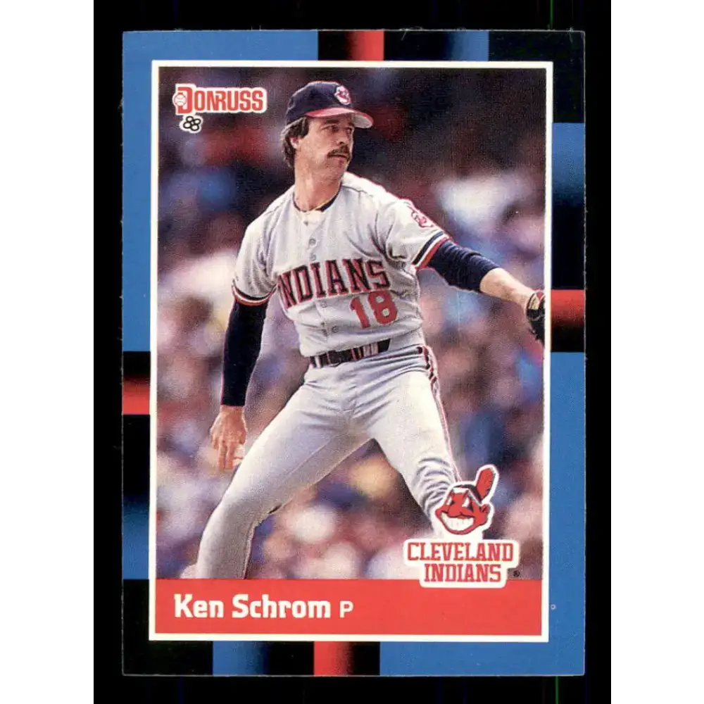 1988 Donruss #501 Ken Schrom EX Cleveland Indians Baseball Card - Baseball Card Single