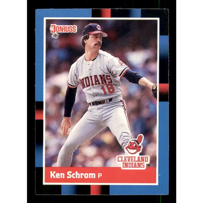 1988 Donruss #501 Ken Schrom EX Cleveland Indians Baseball Card - Baseball Card Single