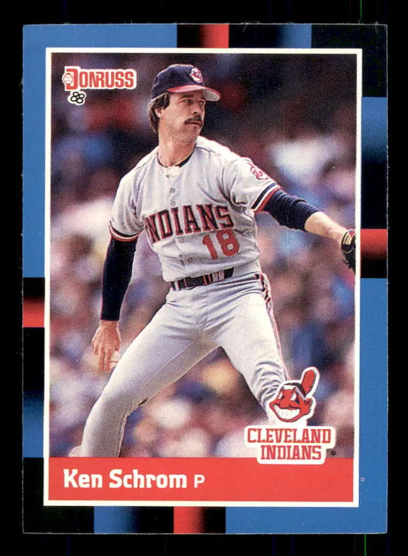 1988 Donruss #501 Ken Schrom NM-MT Cleveland Indians Baseball Card - Baseball Card Single