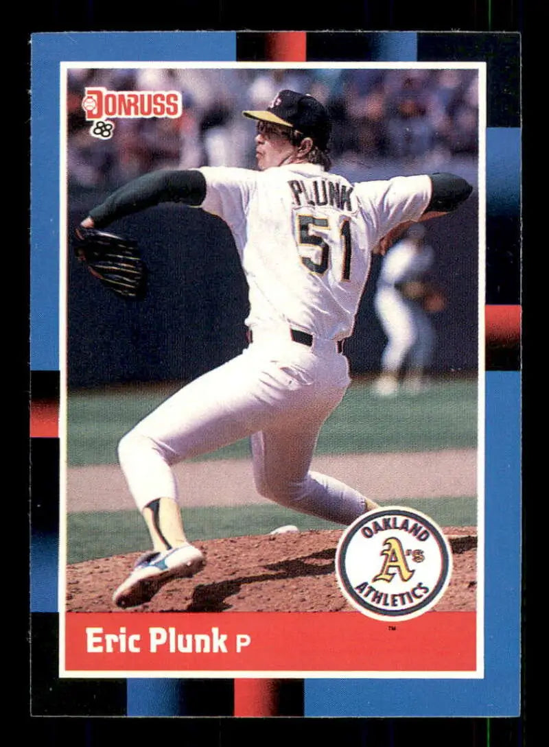 1988 Donruss #503 Eric Plunk NM-MT Oakland Athletics Baseball Card - Baseball Card Single