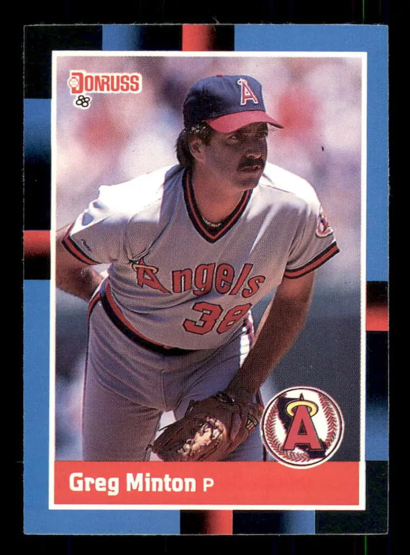 1988 Donruss #505 Greg Minton NM-MT California Angels Baseball Card - Baseball Card Single