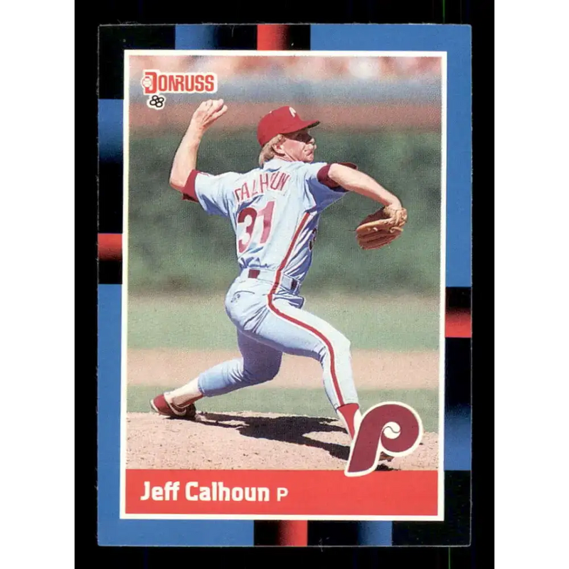 1988 Donruss #509 Jeff Calhoun EX Philadelphia Phillies Baseball Card - Baseball Card Single