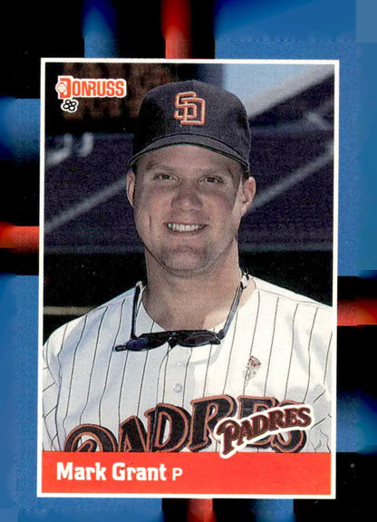 Vintage baseball trading card of Mark Grant 511b Mark Grant from 1988 Donruss series