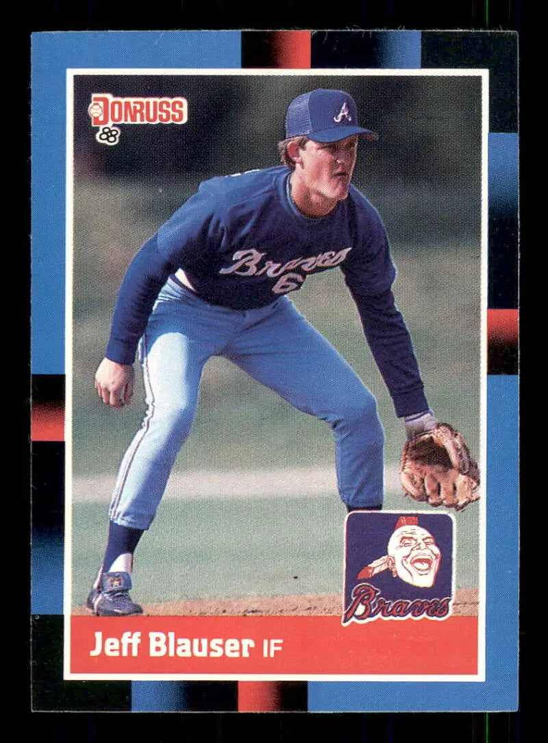 1988 Donruss #513 Jeff Blauser NM-MT RC Rookie Atlanta Braves Baseball Card - Baseball Card Single