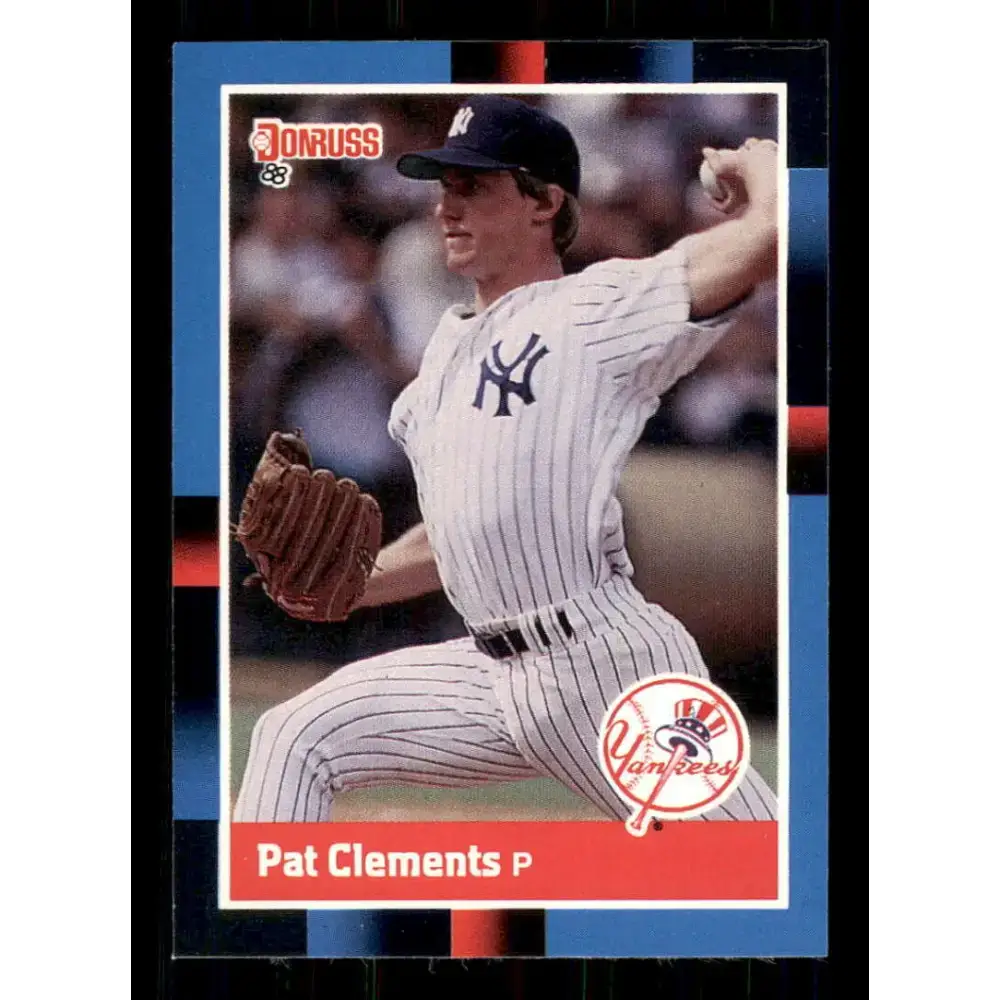 1988 Donruss #52 Pat Clements EX New York Yankees Baseball Card - Baseball Card Single