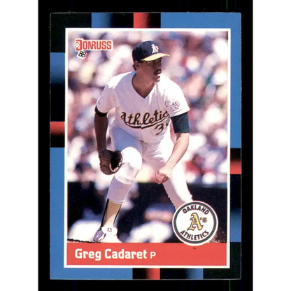 1988 Donruss #528 Greg Cadaret EX RC Rookie Oakland Athletics Baseball Card