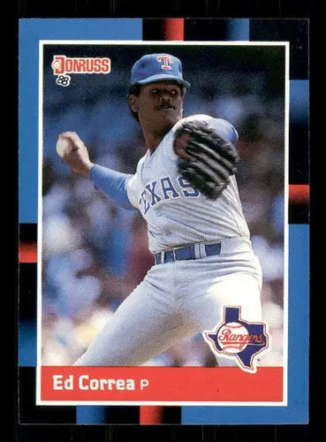 Original gloss Ed Correa baseball card from 1988 Donruss #57 Rangers collection