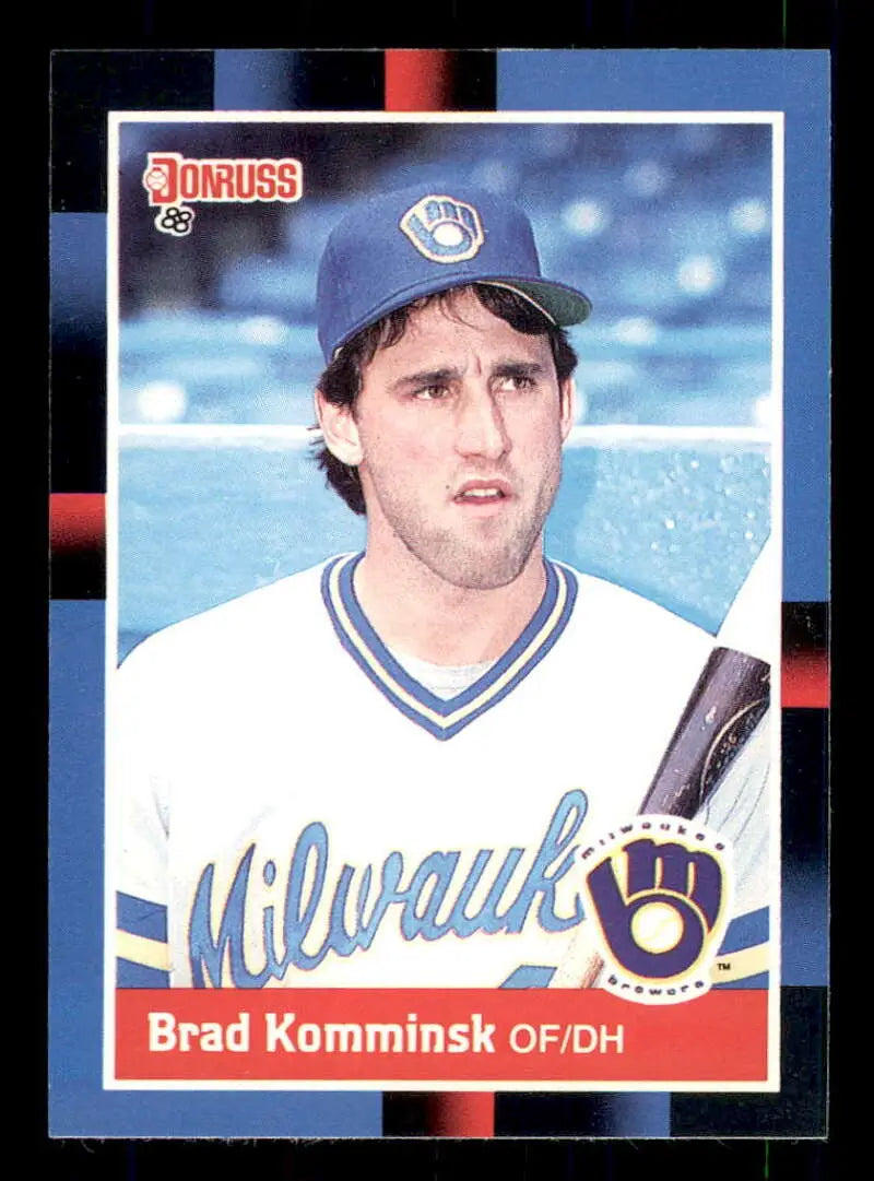 1988 Donruss #583 Brad Komminsk NM-MT Milwaukee Brewers Baseball Card - Baseball Card Single