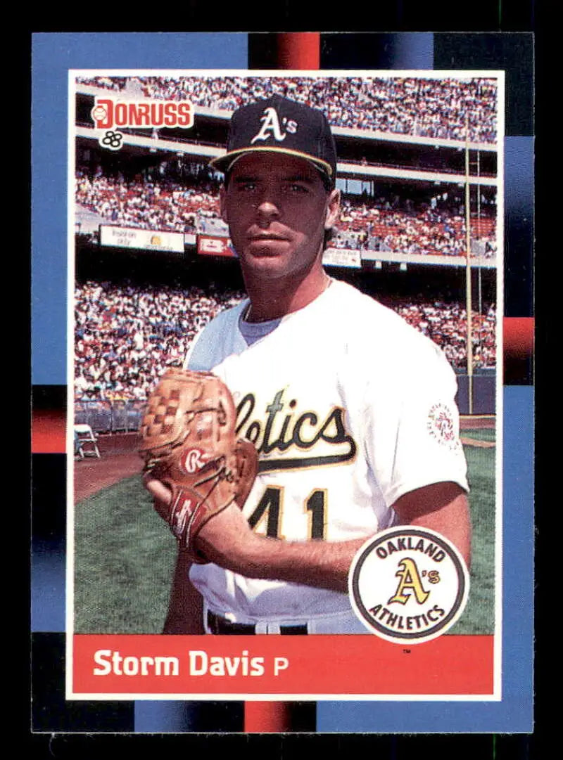 1988 Donruss #595 Storm Davis NM-MT Oakland Athletics Baseball Card - Baseball Card Single