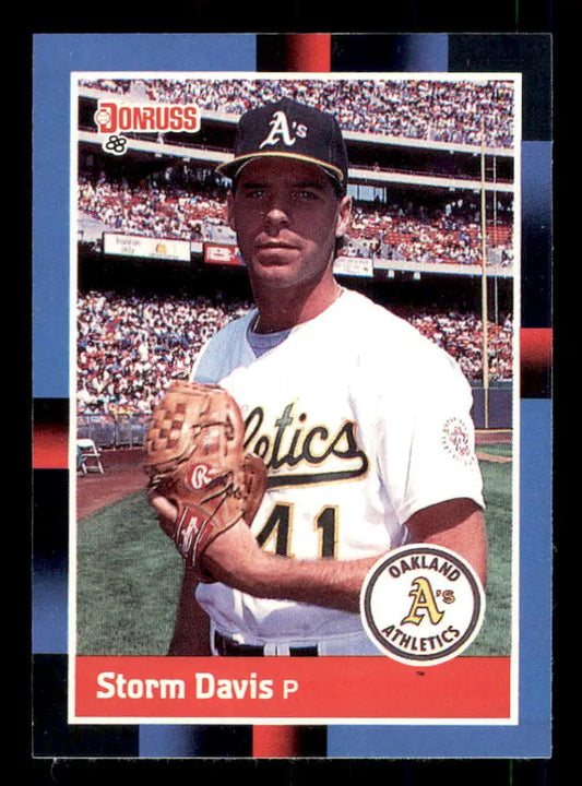 1988 Donruss #595 Storm Davis NM-MT Oakland Athletics Baseball Card - Baseball Card Single