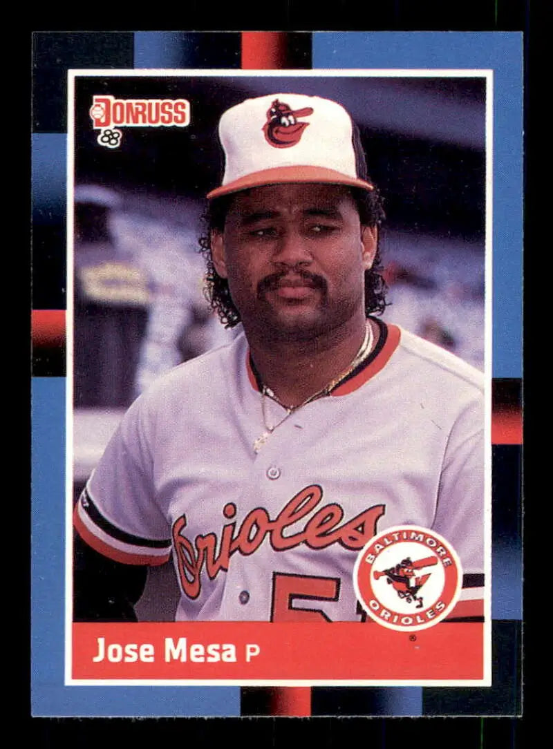 1988 Donruss #601 Jose Mesa NM-MT RC Rookie Baltimore Orioles Baseball Card - Baseball Card Single