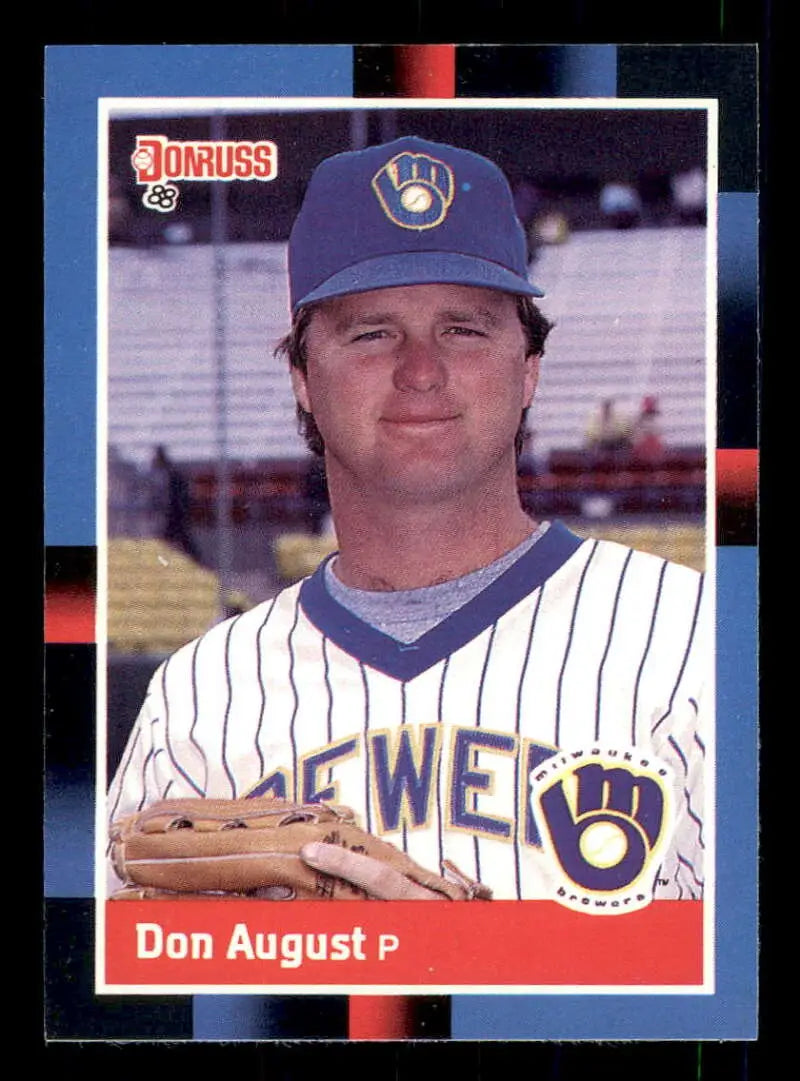 1988 Donruss #602 Don August NM-MT Milwaukee Brewers Baseball Card - Baseball Card Single