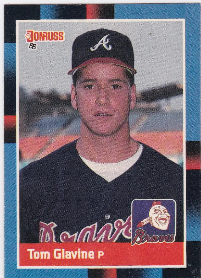 1988 Donruss #644 Tom Glavine RC Atlanta Braves pitcher in navy uniform