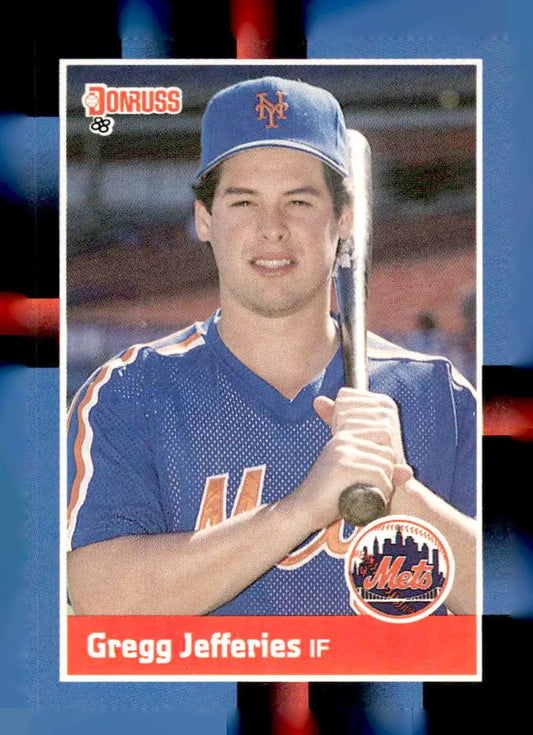 1988 Donruss Gregg Jefferies baseball card displayed in 1988 Donruss #657 product