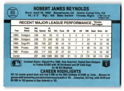 1988 Donruss #65b R.J. Reynolds