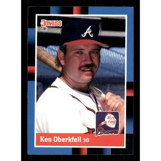 1988 Donruss #67 Ken Oberkfell EX Atlanta Braves Baseball Card - Baseball Card Single