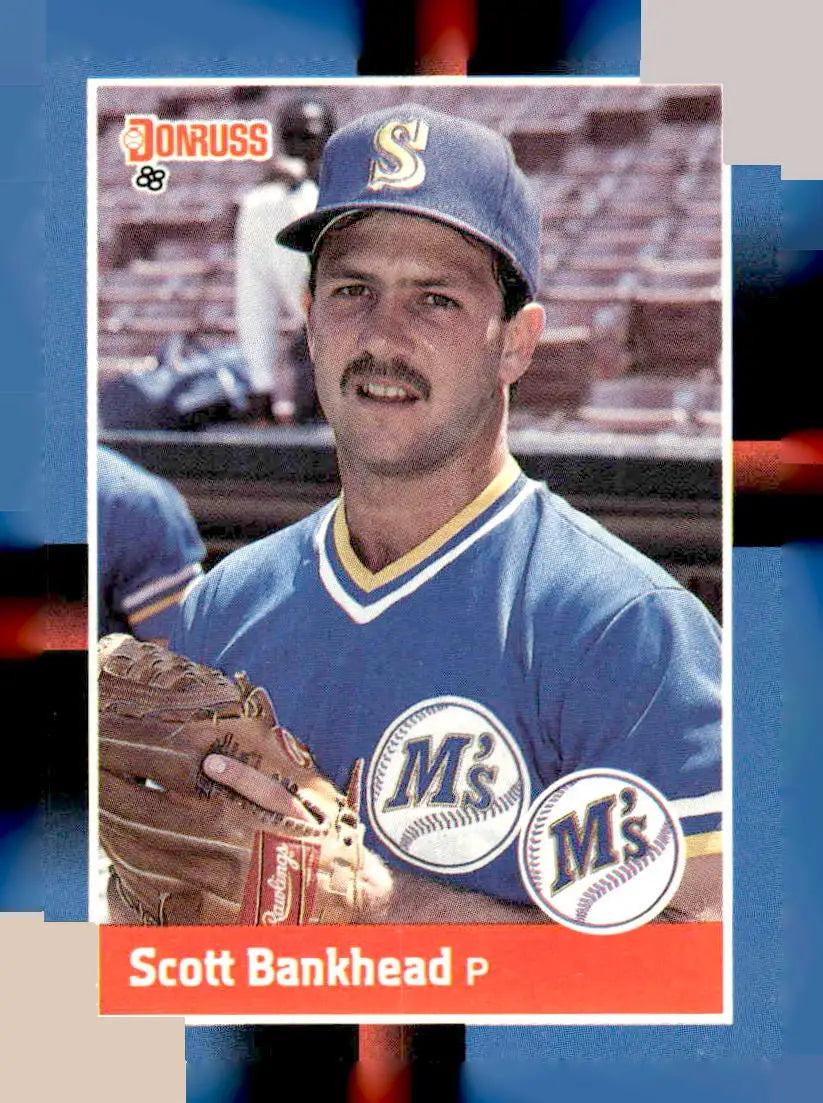 1988 Donruss Scott Bankhead baseball card featuring Seattle Mariners pitcher Scott Bankhead