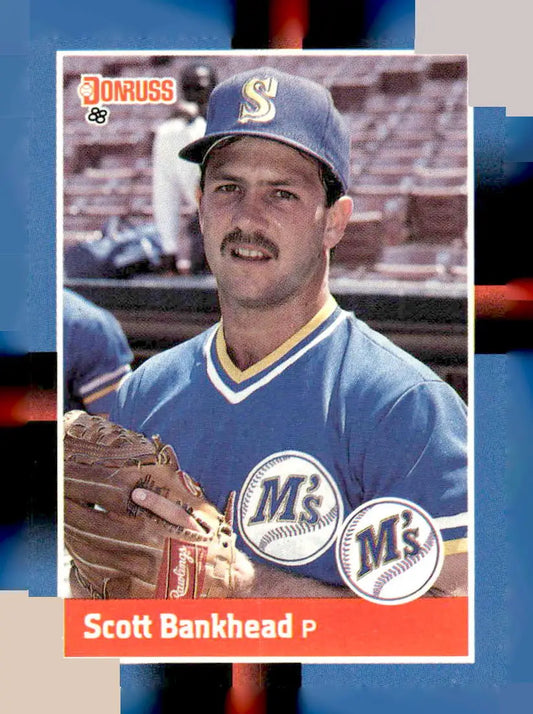 1988 Donruss Scott Bankhead baseball card featuring Seattle Mariners pitcher Scott Bankhead