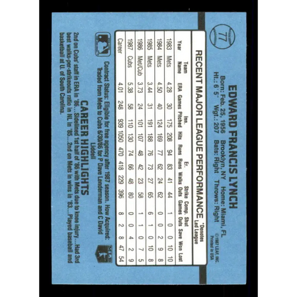 1988 Donruss #77 Ed Lynch EX Chicago Cubs Baseball Card