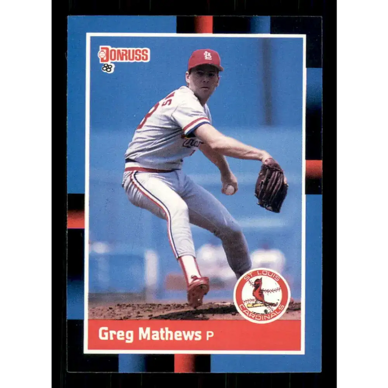 1988 Donruss #84 Greg Mathews EX St. Louis Cardinals Baseball Card - Baseball Card Single