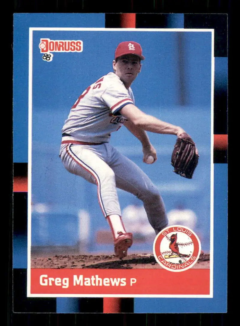 1988 Donruss #84 Greg Mathews NM-MT St. Louis Cardinals Baseball Card - Baseball Card Single