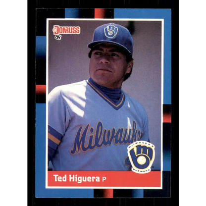 1988 Donruss #90 Teddy Higuera EX Milwaukee Brewers Baseball Card