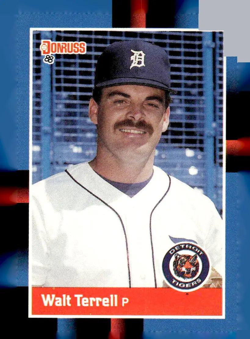 Authentic Walt Terrell 1988 Donruss baseball card featuring Walt Terrell baseball memorabilia