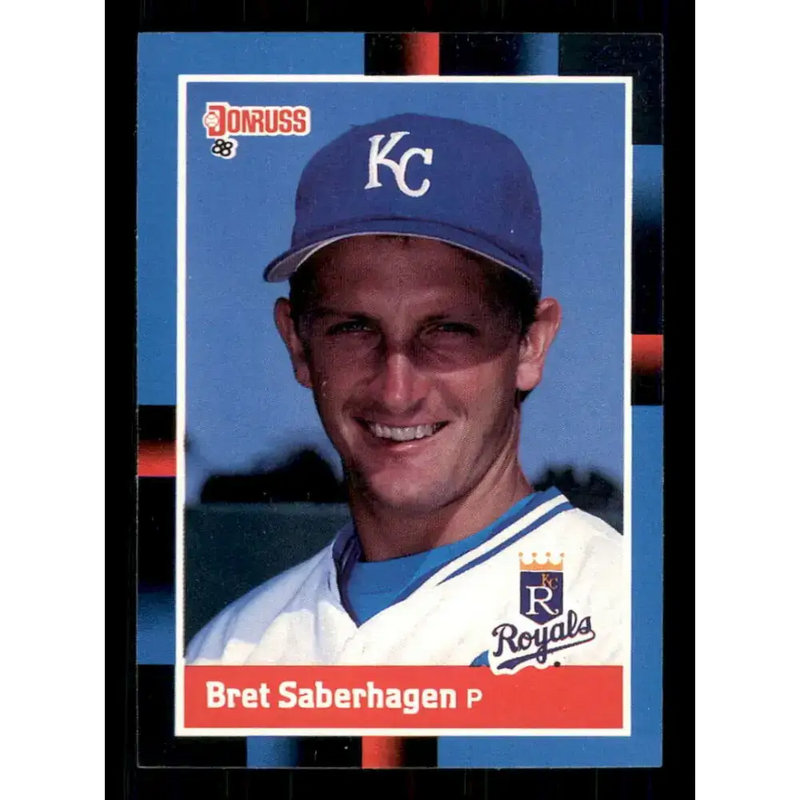 1988 Donruss #96 Bret Saberhagen EX Kansas City Royals Baseball Card - Baseball Card Single