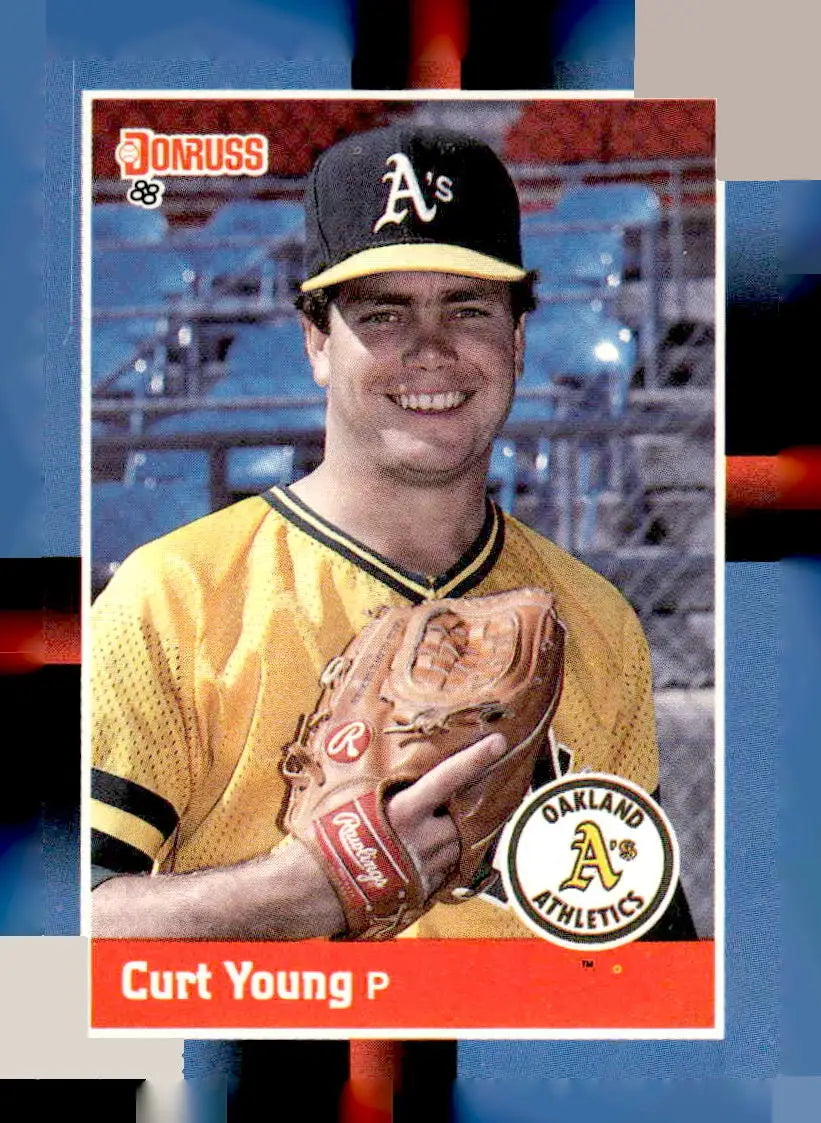 1988 Donruss baseball card featuring Curt Young of the Oakland Athletics 97c Curt Young