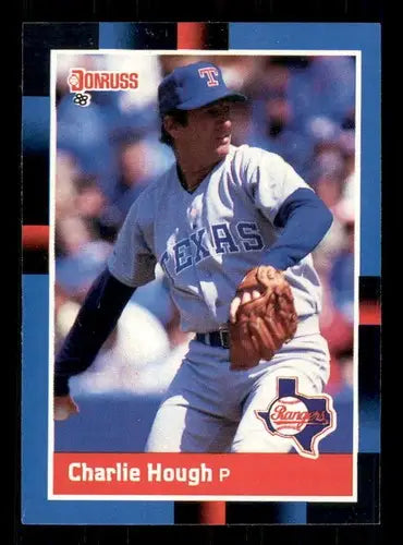 Original gloss 1988 Donruss Charlie Hough baseball card featuring Rangers player