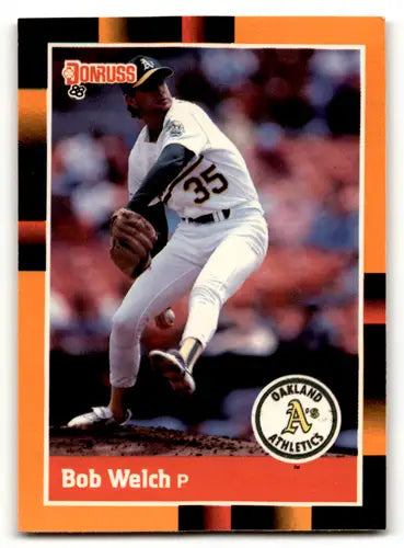 1988 Donruss Bob Welch Baseball Card with Original Gloss Athletics 134 Near Mint