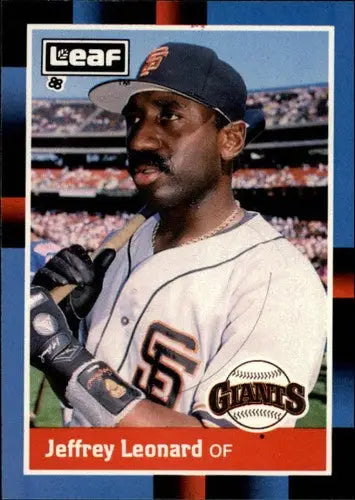 1988 Donruss/Leaf Jeffrey Leonard baseball card with original gloss in excellent condition