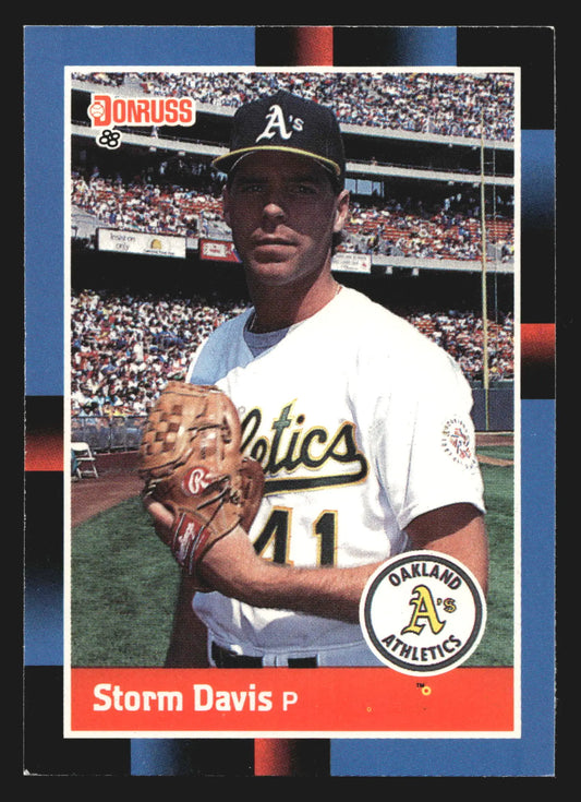 1988 Donruss Storm Davis #595 Oakland Athletics - Baseball Card Single