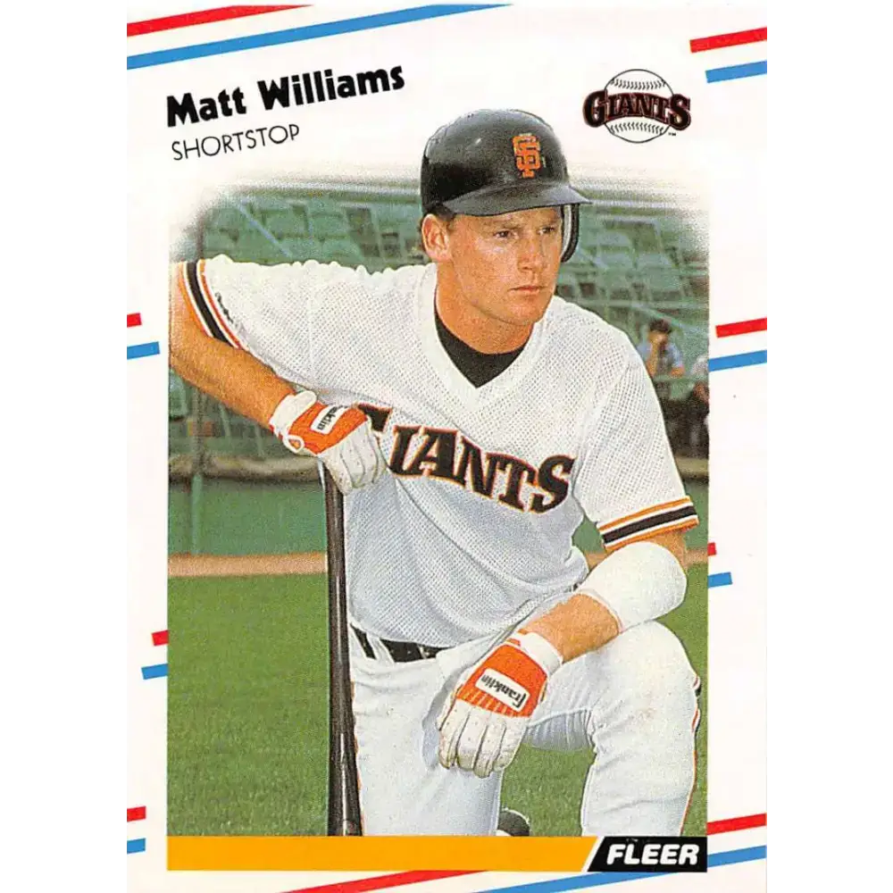 1988 Fleer #101 Matt Williams EX Excellent RC Rookie San Francisco Giants Baseball Card - Baseball Card Single