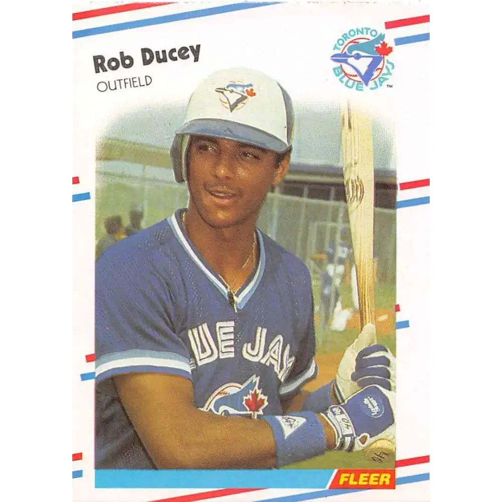 1988 Fleer #107 Rob Ducey EX Excellent RC Rookie Toronto Blue Jays Baseball Card - Baseball Card Single
