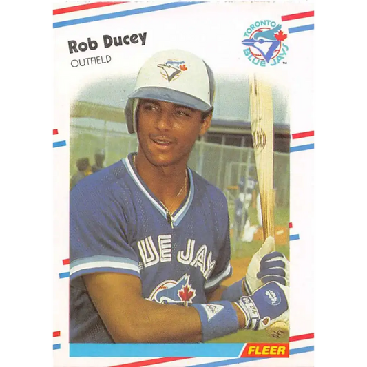 1988 Fleer #107 Rob Ducey EX Excellent RC Rookie Toronto Blue Jays Baseball Card