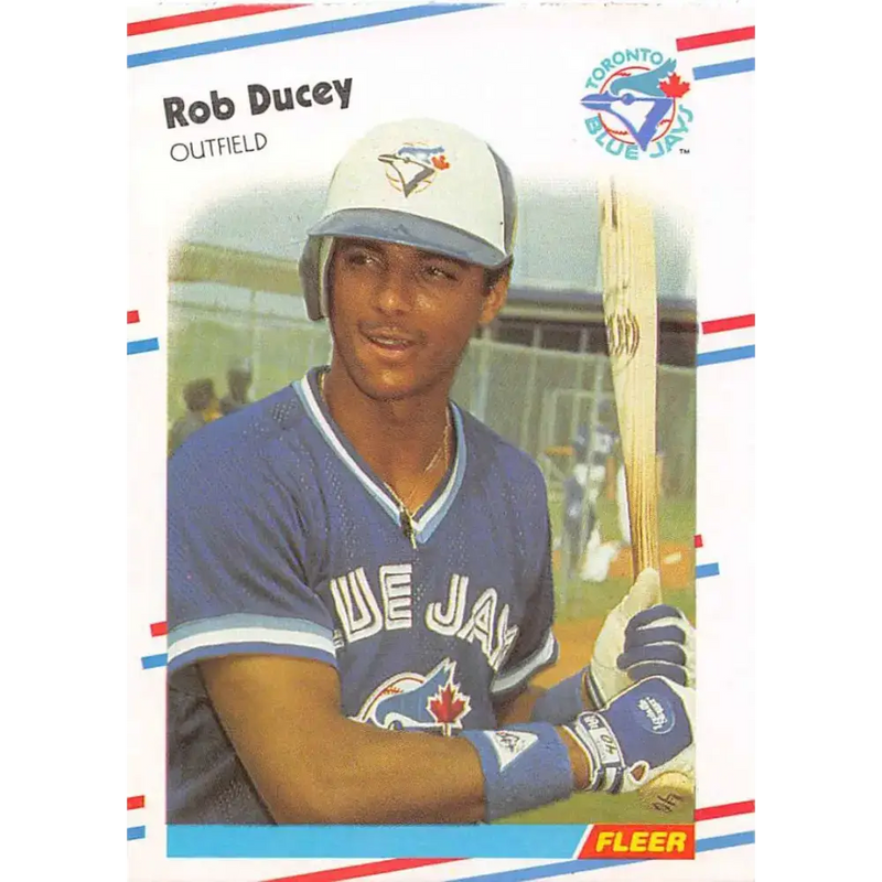 1988 Fleer #107 Rob Ducey EX Excellent RC Rookie Toronto Blue Jays Baseball Card - Baseball Card Single