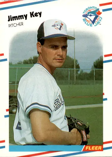 Original gloss Jimmy Key baseball card 1988 Fleer #114 Near Mint Blue Jays