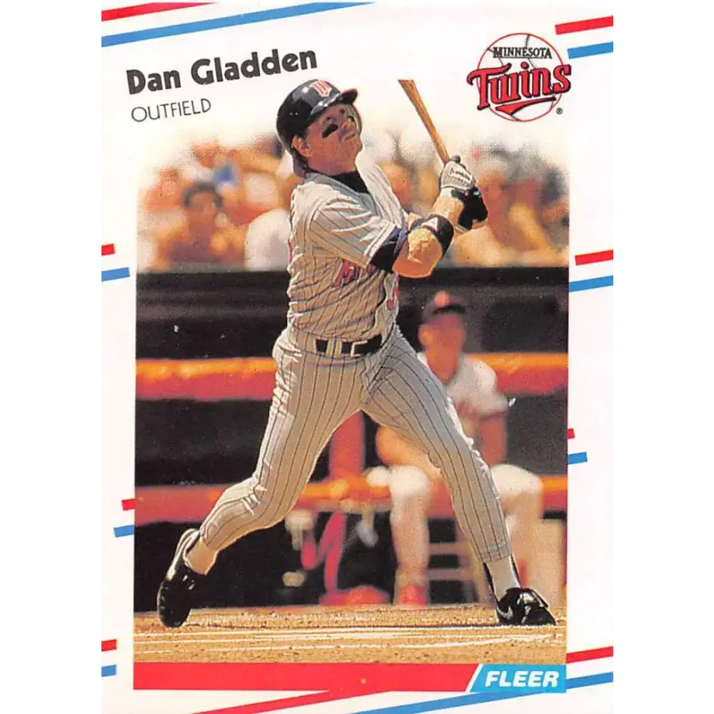 1988 Fleer #12 Dan Gladden EX Excellent Minnesota Twins Baseball Card - Baseball Card Single