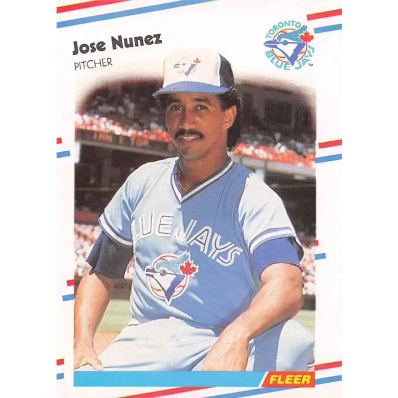 1988 Fleer #122 Jose Nunez EX Excellent RC Rookie Toronto Blue Jays Baseball Card - Baseball Card Single