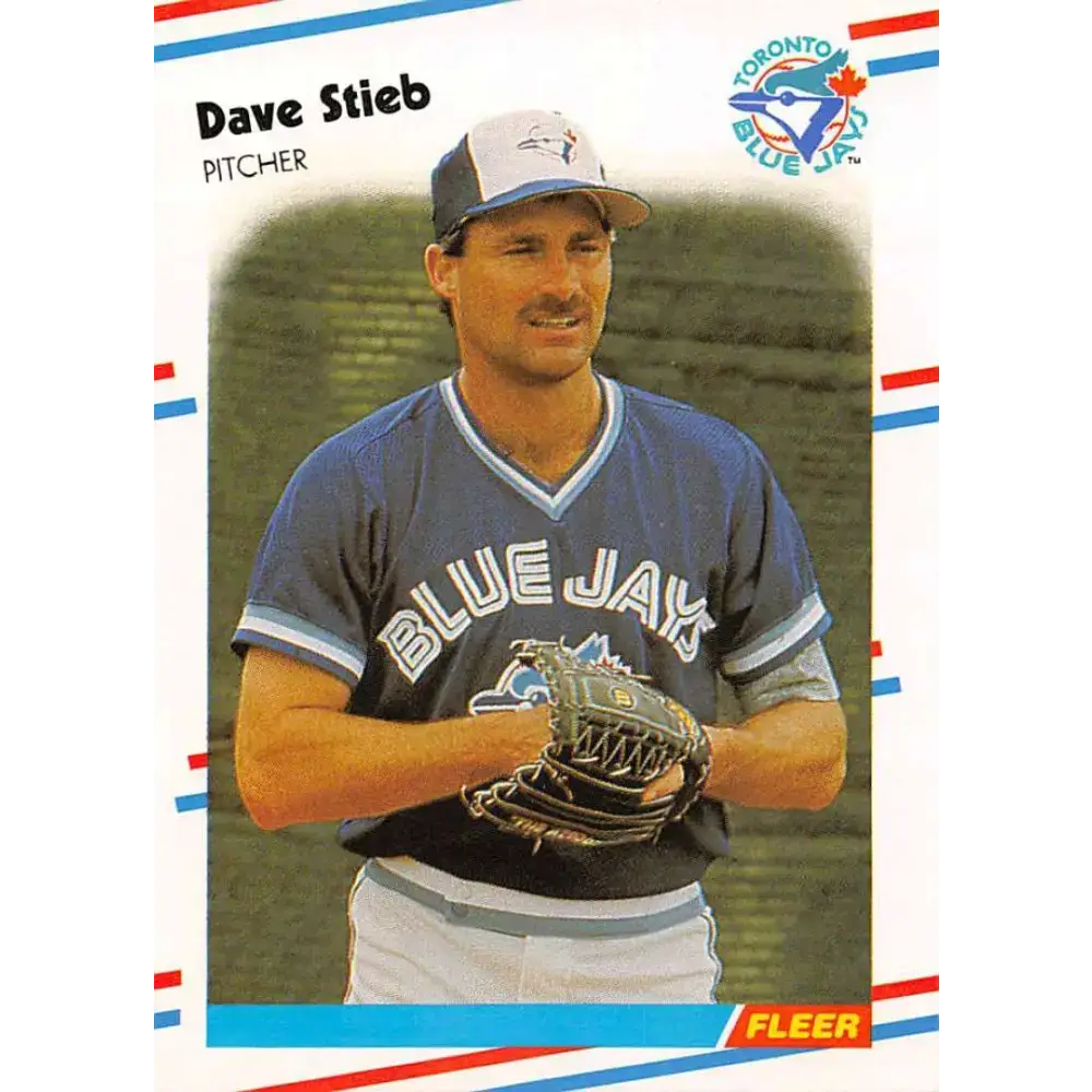1988 Fleer #123 Dave Stieb EX Excellent Toronto Blue Jays Baseball Card - Baseball Card Single