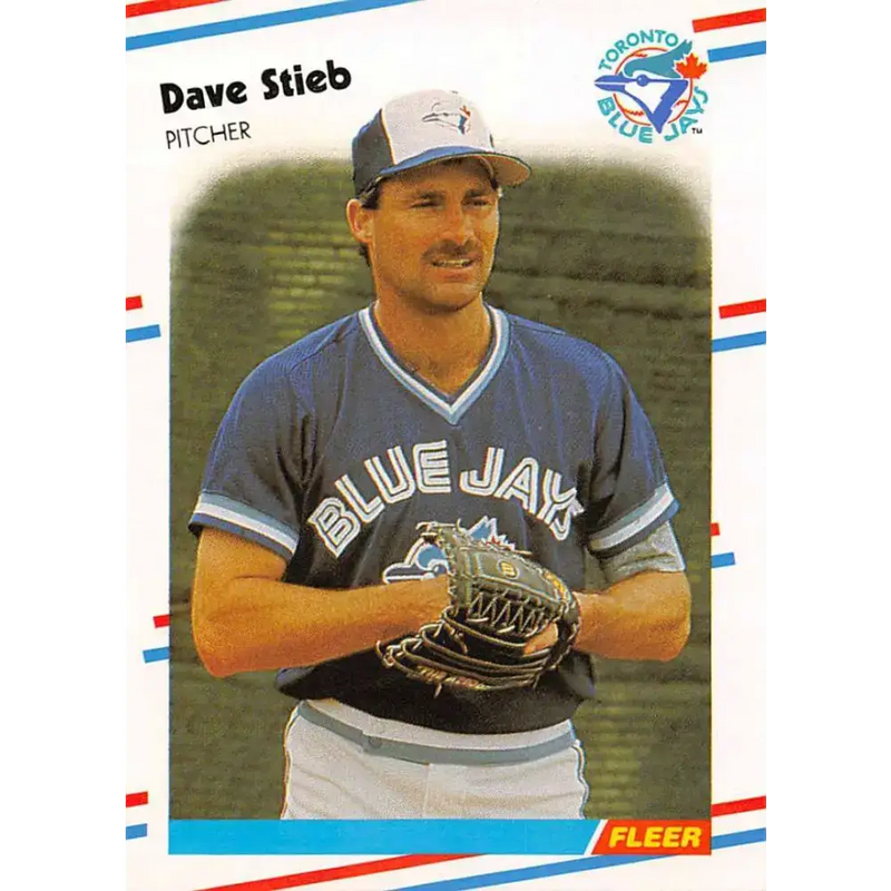 1988 Fleer #123 Dave Stieb EX Excellent Toronto Blue Jays Baseball Card - Baseball Card Single