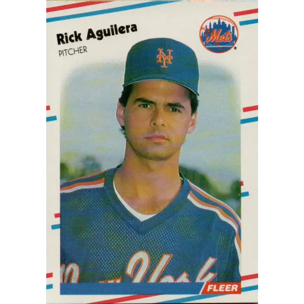 1988 Fleer #127 Rick Aguilera EX Excellent New York Mets Baseball Card - Baseball Card Single